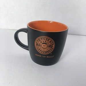COUNTRY MUSIC HALL OF FAME & MUSEUM NASHVILLE COFFEE MUG BLACK & ORANGE
